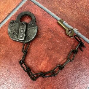 Vintage AT & SF RR Adlake Padlock and Key